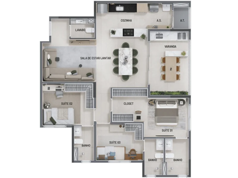 118 M2 - 3 SUÍTES